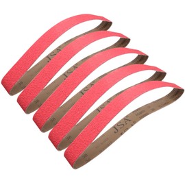 2 x 42 Inch Ceramic Grinding Belts, 36 Grit 2x42 Metal Sanding Belt, Sharpening Sander Belts for Knife Metal, 5 Pack