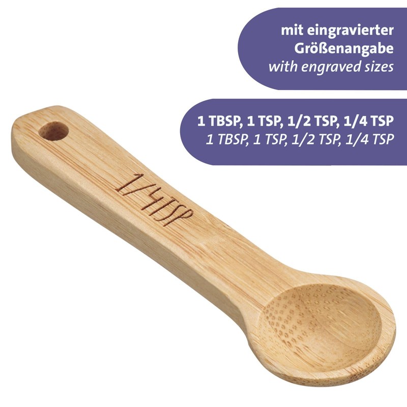 Westmark Woody Measuring Spoons Set - 4 Premium Measuring Spoons