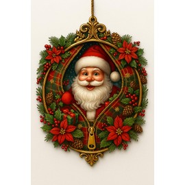 RUSATEN Santa3 Christmas ornament 2025, Suncatcher Effect stained glass window hanging, car hanging accessories