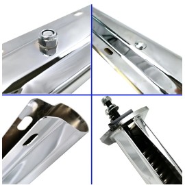 BLVD 30"Chrome Mud Flap Hanger Spring Loaded 2.5" For Freightliner Kenworth Peterbilt