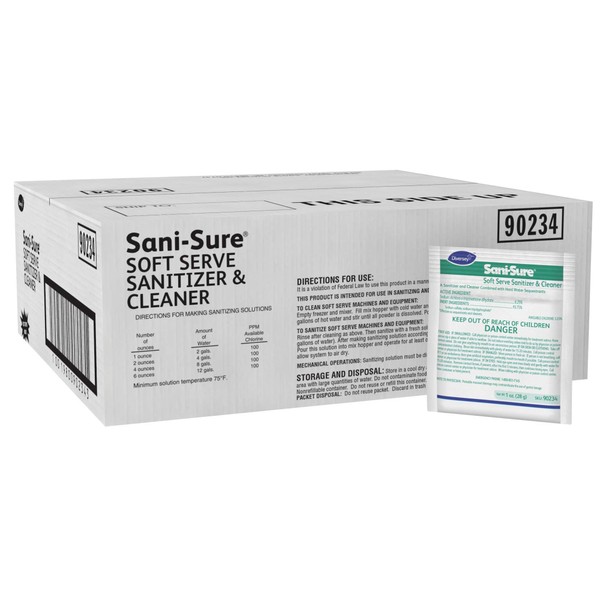 Diversey, DVO90234, Soft-Serve Sanitizer Cleaner, 100 / Carton, White