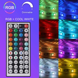 Energetic Lighting Led Strip Lights Waterproof, 32.8ft(2 Rolls of 16.4ft) RGB Color Changing with 44 Keys Ir Remote Controller and 12v Power Supply for Indoor Outdoor Use