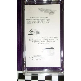 Commemorative coin key chain honoring the 300 years Brethren Church 2008