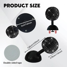 Lyxheth Car Push Starter Button Cover, Start Button Joystick, One-Touch Car Push to Start Accessories Joystick Cover, Rhinestone Vehicle Engine Start Stop Rocker Car Accessories for Vehicles (Black)