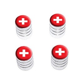 GRAPHICS & MORE Switzerland Swiss Flag - Tire Rim Wheel Valve Stem Caps - Aluminum