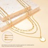 FENNELISA Women's Necklace, Layered Gold Chain, Hypoallergenic, Long Chain, 925