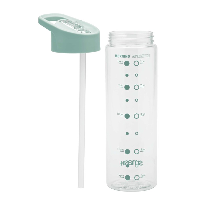 Smash Drink Bottle with Water Timings 700ml Sage, Grey