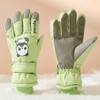 Ski Gloves with Thick Warm Liner Windproof Cartoon Print Hand