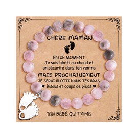 CheersLife Gifts for Mum, Beaded Stone Bracelet, Mum Gift from Daughter Son, Birthday Gift, Mother's Day Gifts for Mother