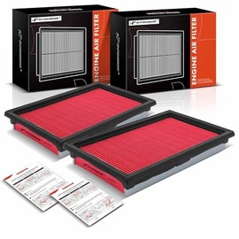 A-Premium Filtro de aire del motor 2-PC compatible con Infinit Q50 y Nissan Cube, NV200, Versa, 2007-2021, 3.5L 3.7L, Panel flexible, Replace# 16546-ED500