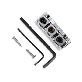 Fistrock Guitar String Locking Nut for Floyd Rose Style Adjustable Height Locking Guitar Tremolo Bridge Nuts with Mounting Screw Shims and Wrench Chrome.