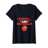 Womens Football and Meatballs V-Neck T-Shirt