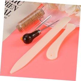 TEHAUX 10pcs Bookbinding Tools Set Handmade Sewing Supplies with Bone Folder Large-Eye Needles Waxed Thread Wood Handle Awl for DIY Bookbinding