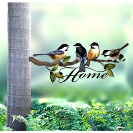 BJHGUO Metal Bird - Artistic Bird Silhouette, Outdoor Decor for Garden, Patio, Yard - Unique Tree Branch Ornament for Home, Lawn, Gate, Fence - Craft Statue, Porch Decoration