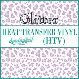 White & Lavender Leopard Spots Pattern #3 Glitter HTV 12x18 Sheet Heat Transfer Vinyl Cheetah Print