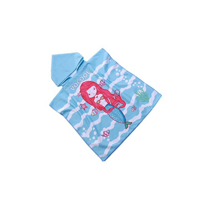 FEBE Bath Poncho Children's Bath Towel with Hood Bathrobe for