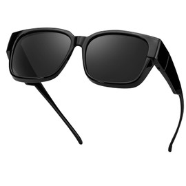 LVIOE Polarised Over Sunglasses for Men and Women, Sunglasses for Glasses Wearers to Wear with UV Protection Lenses, Frame-147mm-b