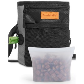 Dog Treat Pouches for Pet Training with Silicone Liner and Magnetic Closure, 2-Cup Treat Bag with Built-in Poop Dispenser, Waist Belt Clip, 3-Way Wear for Puppy & Pet Training and Daily Walks