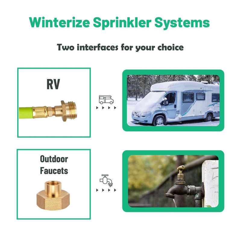 Minimprover Lead -Free Brass 16.9" Winterize Sprinkler System RV Motorhome