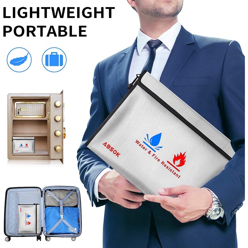 Fireproof Document Bag, Fireproof Money Safe Document Bag 15 x