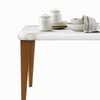 White Marble Texture Rectangular Tablecloth with Elastic Edge 4FT Waterproof