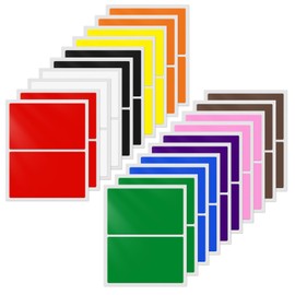YIKIADA 10 Assorted Colors Rectangle Labels 3 x 2 Inches Self-Adhesive Colored Rectangular Color Coding Stickers Waterproof Small Name Tag for Office Inventory 40 Pieces