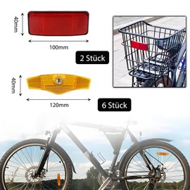 CALLYSONIC Pack of 8 Bicycle Spoke Reflectors, High Visibility Reflectors for Bicycle, Cat Eyes Bicycle, Children, Bicycle Reflectors Spokes, Bicycle Spokes for Road Bike & Children's Bicycle