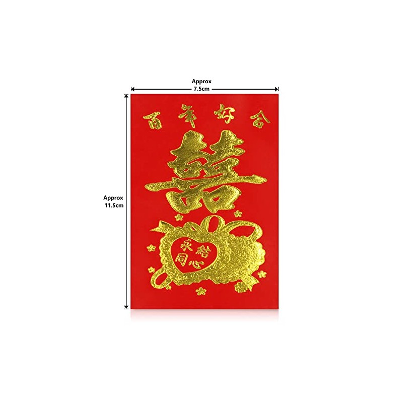 12 Double happiness Traditional Chinese Red Envelopes for Wedding. Lucky
