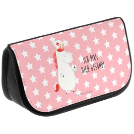 Mr. & Mrs. Panda Cosmetic Bag Unicorn Nurse Gift Makeup Bag Toiletry Bag Unicorn Nurse Gift, red, Hand Drawn
