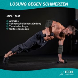 TECH THERAPEUTICS Elbow Support for Tennis Elbow, Tendonitis and Golfer's Elbow - For Firm and Comfortable Support for Gymnastics, Crossfit, Weightlifting, Paddle, Tennis and Break - L