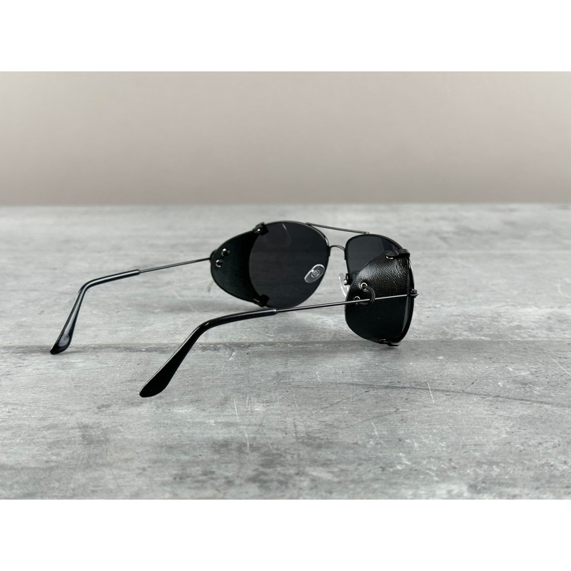 Removable side shields for sunglasses, Leather side shields for protect