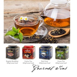 Akbar | Ceylon Supreme Tea | Ceylon Black Tea | Premium Loose Leaf | Single Origin |Non GMO | Rich & Robust | 250g / 8.75 oz. tin Caddy | 125 servings