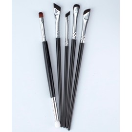 Professional Makeup Brush Set, 5-Piece Eye Makeup Brushes, Dual-Ended Design, Black