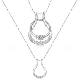 Goxygen Ring Holder Necklace for Women-Adjustable Elegant Wedding Engagement Ring Keeper Jewelry Gift for Wife, Mom, Brides, and Girlfriend (Teardrop)