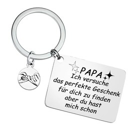 Ghloyza Dad Keyring Gifts for Birthday Christmas Keyring Father's Day Gifts from Daughter Son for Dad You Have Me Already Keyring, silver