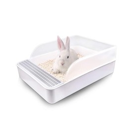 Tfwadmx Pet Small Rabbit Litter Box Toilet, Bunny Rectangle Potty Trainer, Corner Litter Box Pet Pan for Small Animal/Rabbit/Guinea Pig/galesaur/Ferret,etc