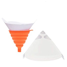 Terberl 50 Pack 100 Micron Paint Cone Paint Strainers with 1 Pcs Silicone Funnel, 100 Micron Paint Filter with Fine Nylon Mesh - Automotive, Spray Guns, Arts & Crafts