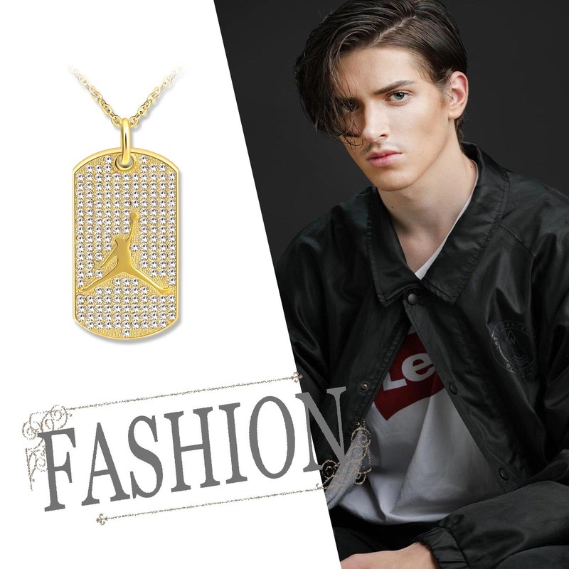 Feilok Men Stainless Steel Necklace Chain 23" with Pendant Shoot