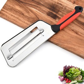 Stainless Steel Cabbage Shredder & Chopper, Sharp Kitchen Slicer for Coleslaw, Sauerkraut & Lettuce, Handheld Grater with Non-Slip Grip, Multifunctional Vegetable Cutter for Salad Prep (Red)