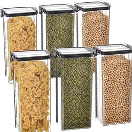 Recipientes Herméticos para Almacenar, Contenedores para Alimentos de PET, Para organizacion y almacenamiento, para Microondas, Congelador,...        