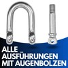 Rustproof Shackles Stainless Steel 4-25 mm Rustproof Shackle V4A Stainless