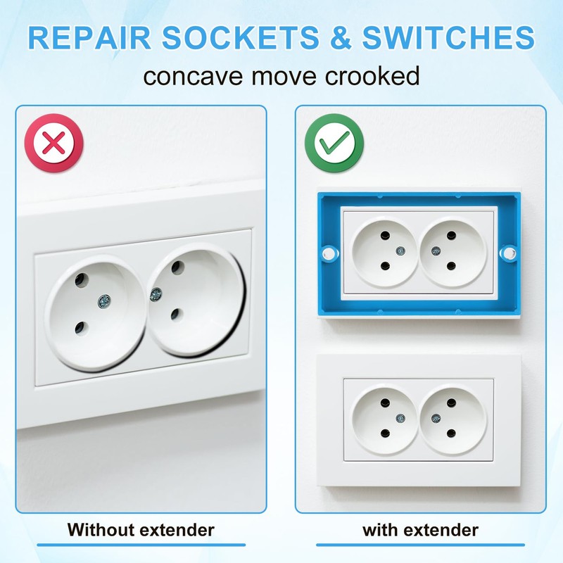 3pcs 1/2" Single Gang Receptacle Outlet Extenders with 6 Screws