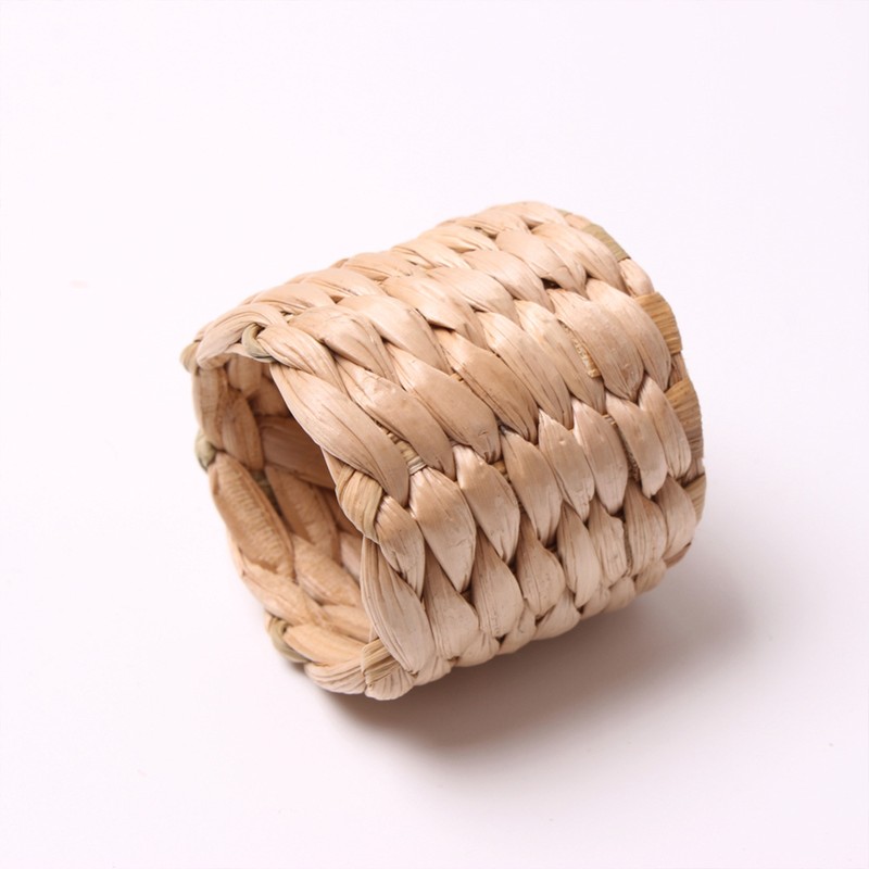 Natural Bamboo Straw Napkin Buckle Twine Napkin Corn Husk Napkin
