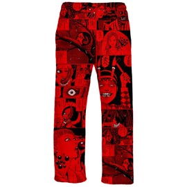 Ripple Junction Junji Ito Adult Eyes Pattern Lounge Pant Large Red