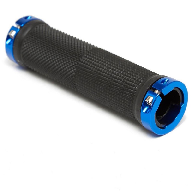 Clarks Vice Lock-On Handlebar Grip Black with Blue Anodised End