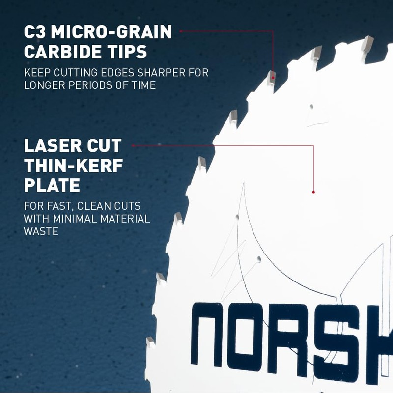 Norske Tools Thin Kerf Ultra Fast Crosscutting Saw Blade with