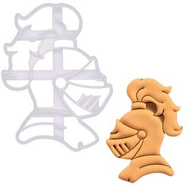 BAKERLOGY Knight Helmet with Plumage Cookie Cutter - Detailed Cookie Cutter Design for Baking and Crafts, Ideal for Fondant, Dough, Clay