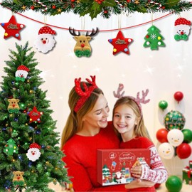 5PCS Christmas Tree Decorations,Plush Santa Claus/Christmas Tree/Snowman/Elk Hanging Ornaments,Christmas Decor for Indoor Home Party Holiday