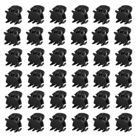 WeddHuis Pack of 36 Mini Hair Clips, Small Hair Clips, Claw Clips, Non-Slip Grip for Design, Children and Adults (1 cm) (Black)
