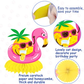 Hello Summer Honeycomb Centerpieces Summer Party Decorations 11Pcs Beach Pool Party Table Decorations Summer Centerpieces for Tables Hawaiian Summer Pool Birthday Party Supplies